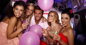 Champagne and pretty girls with American Luxury Limo